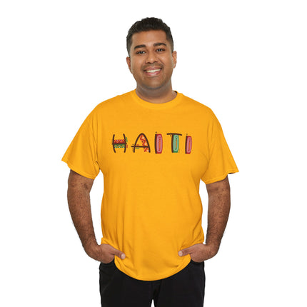 Haiti in Color Limited Heritage Drop Tee Artistic Creole Typography - CreoleSizzle
