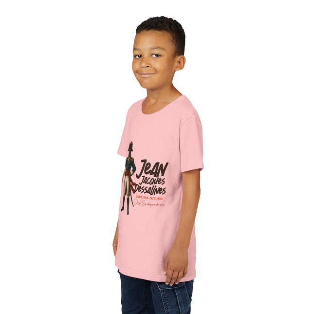 Jacques Dessalines Youth Tee Revolutionary Legacy Edition Kids Short Sleeve Shirt Haitian Pride Apparel