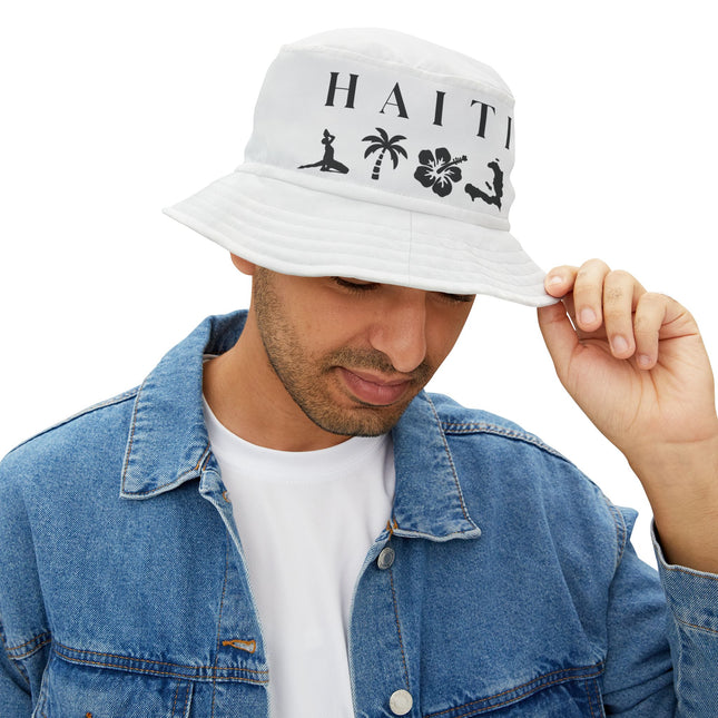 HAITI Island Spirit Icons Exclusive Minimalist Bucket Hat for Cultural Pride And Tropical Vibes
