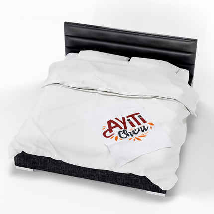 Ayiti Chéri Premium Plush Blanket Festive Heritage and Diaspora Pride Design - CreoleSizzle