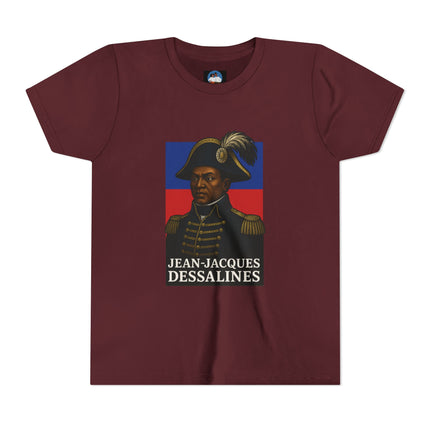 Jean-Jacques Dessalines Youth T-Shirt Haitian Independence Graphic Tee Black History Kids Apparel Cultural Heritage Gift