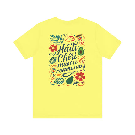 Haiti Chéri Mwen Renmenw Tee Tropical Heritage Edition Unisex Cultural Pride T-Shirt Haitian Street Vibes Graphic on Back