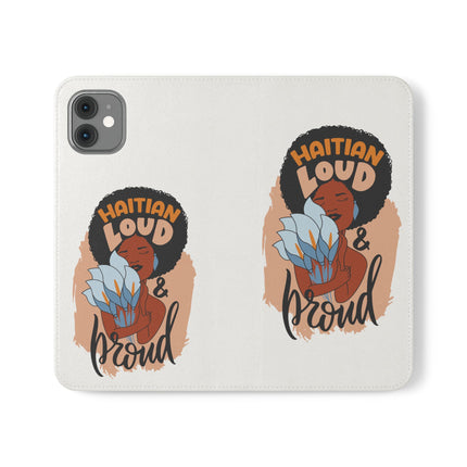 Haitian Loud and Proud Limited Heritage Edition Tee Flip Cases Stylish Phone Wallet Cultural Power Statement