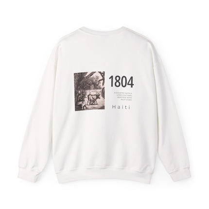 1804 Memory Capsule Haitian Independence Crewneck Heritage Reflection Series Unisex Premium Sweatshirt Haitian Street Vibes Graphic on Back