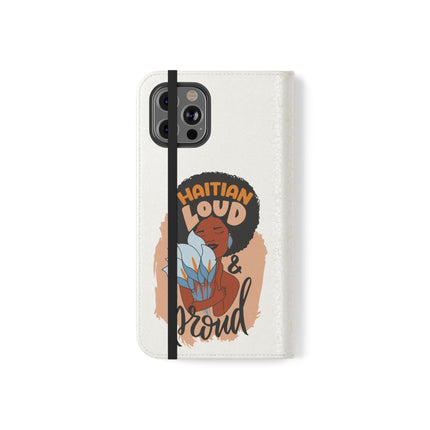 Haitian Loud and Proud Limited Heritage Edition Tee Flip Cases Stylish Phone Wallet Cultural Power Statement