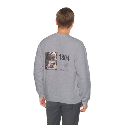 1804 Memory Capsule Haitian Independence Crewneck Heritage Reflection Series Unisex Premium Sweatshirt Haitian Street Vibes Graphic on Back