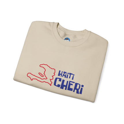 Haiti Chéri Tropical Island Nostalgia Sweatshirt Playful Heritage Design Unisex Cozy Crewneck Sweatshirt