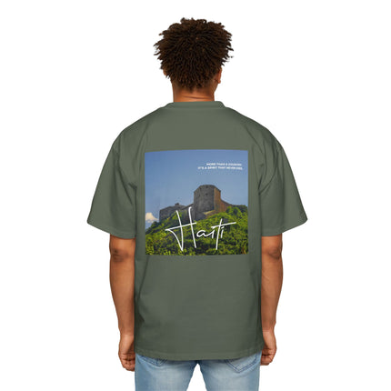 The Citadelle Spirit Tee Oversized Haitian Heritage Statement Shirt Men’s Premium Streetwear, Graphic Tee Haitian Street Vibes Graphic on Back