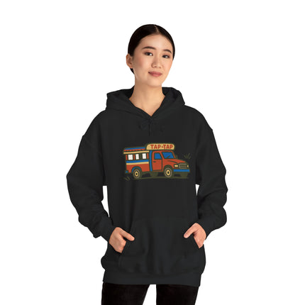 Urban Roads Haitian Tap-Tap Street Energy Hoodie Caribbean Culture Series Unisex Heavy Blend Sweatshirt Retro Van Hoodie
