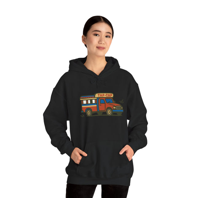 Urban Roads Haitian Tap-Tap Street Energy Hoodie Caribbean Culture Series Unisex Heavy Blend Sweatshirt Retro Van Hoodie