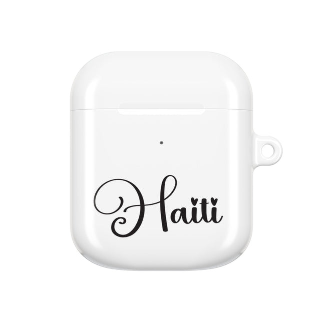 Haiti Calligraphy Minimalist Luxury Script AirPods Case Elegant Heritage Edition