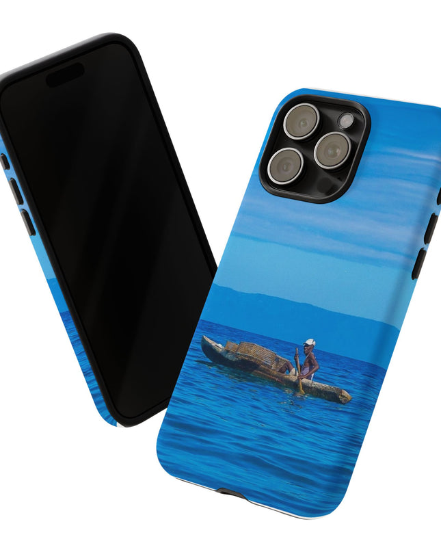 Haitian Fisherman Phone Case – Coastal Art Design – Durable, Stylish Caribbean Inspired Case - CreoleSizzle