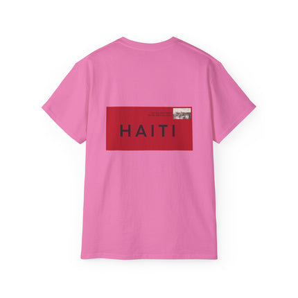 Stamped in Heritage Haitian Pride Graphic Tee Diaspora Connection Series Unisex Ultra Cotton T-Shirt Haitian Street Vibes Graphic on Back