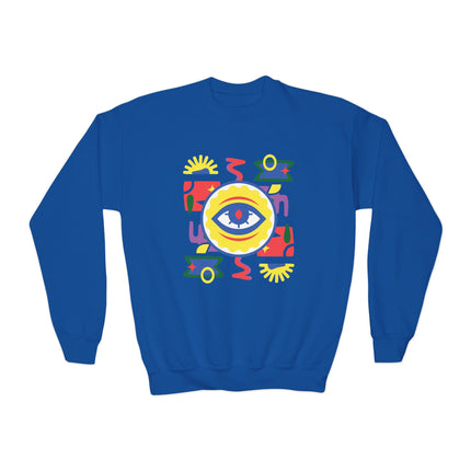 The Guardian’s Eye Afro-Haitian Creole Sweatshirt Youth Cultural Pride Series Kids’ Premium Crewneck