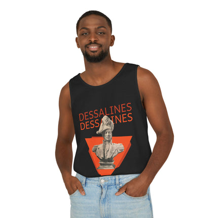 The Warrior’s Triumph Dessalines Statue Graphic Tank Top Haitian Freedom Series Unisex Summer Shirt