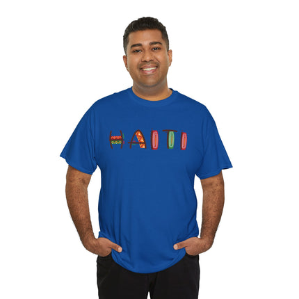 Haiti in Color Limited Heritage Drop Tee Artistic Creole Typography - CreoleSizzle