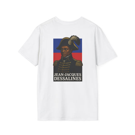 The Commander’s Call Jean-Jacques Dessalines Legacy T-Shirt Haitian Freedom Series Unisex Softstyle Tee Haitian Street Vibes Graphic on Back