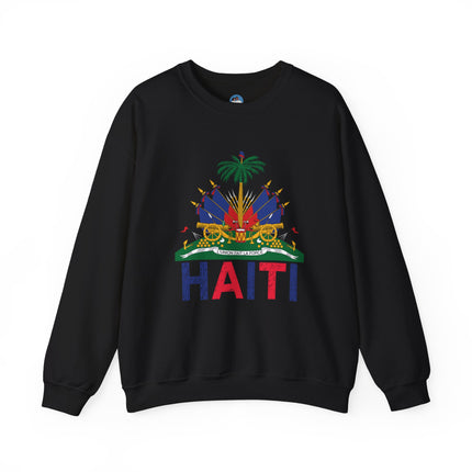 Ayiti Pride Crewneck Sweatshirt Haitian Flag & Kreyòl Design Cozy Unisex Heritage Pullover Sweatshirt