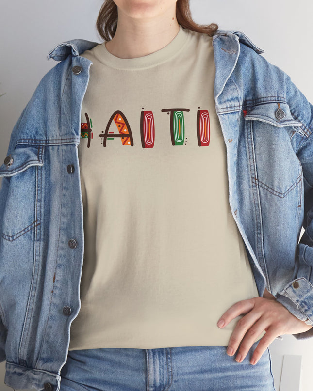 Haiti in Color Limited Heritage Drop Tee Artistic Creole Typography