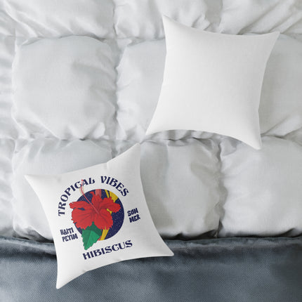 Tropical Vibes Hibiscus Pillow Limited Summer Drop Haiti Island Style - CreoleSizzle