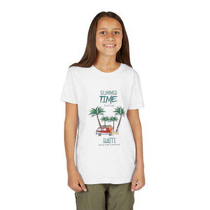Summer Adventure Youth Tee Haiti Vacation Edition Kids Short Sleeve Shirt Caribbean Pride Apparel
