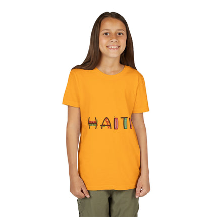 Haitian Pride Youth T-Shirt Kids Short Sleeve Graphic Tee Cultural Roots & Heritage Apparel Summer Vacation Shirt