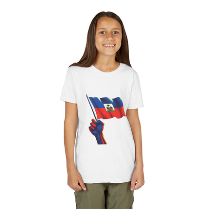 Haitian Flag Youth T-Shirt Patriotic Kids Graphic Tee Cultural Heritage Apparel Haiti Pride Celebration Shirt