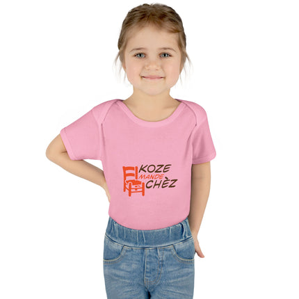Kozi Madchèz Creole Charm Baby Bodysuit Haitian Culture Series  Infant & Toddler Wear Stylish Baby Clothes