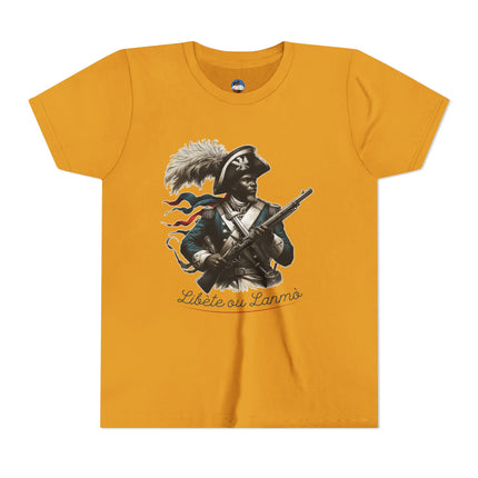 Liberté ou La Mort Youth T-Shirt Haitian Revolutionary Graphic Tee Cultural Pride Kids Apparel Bold Heritage Gift