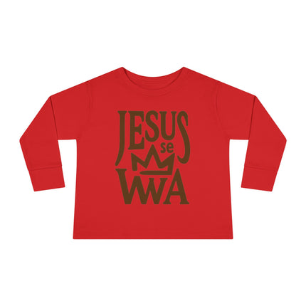 Jezi se Wa Toddler Long Sleeve Tee Faith & Cultural Pride Inspirational Haitian Kids Shirt Unisex Soft Cotton