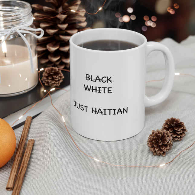 Just Haitian Minimalist Premium Ceramic Coffee Mug Bold Cultural Identity Drinkware