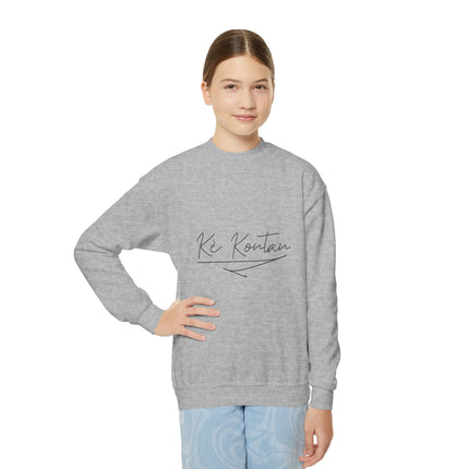 Ki Kontan Youth Crewneck Sweatshirt Cozy Haitian Pride Pullover Kids Casual Wear Unisex Comfortable Crewneck