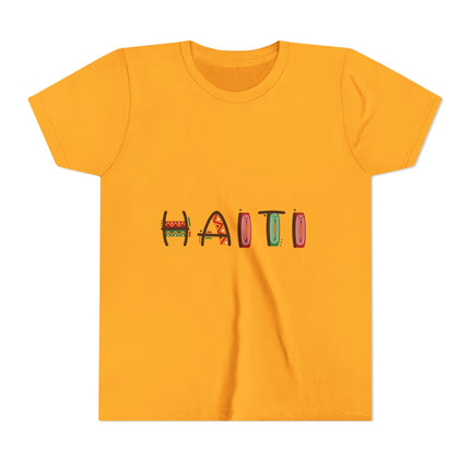Haitian Pride Youth T-Shirt Kids Short Sleeve Graphic Tee Cultural Roots & Heritage Apparel Summer Vacation Shirt