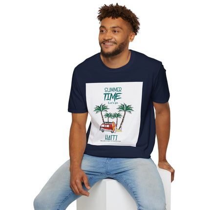Summer Time in Haiti Sweatshirt Tropical Palm & Surf Van Graphic Caribbean Vibes Pullover Beach Life Travel & Vacation Vibes T-Shirt