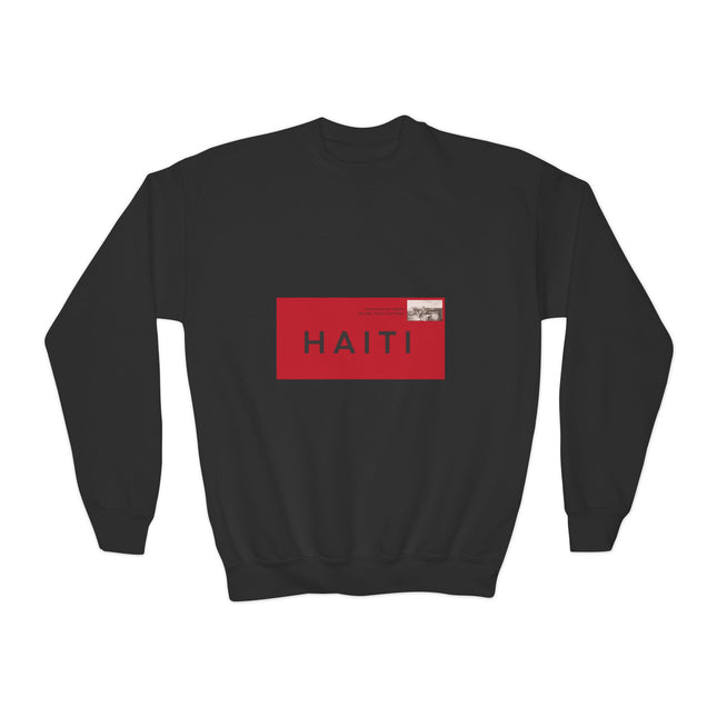 Haiti Pride Youth Crewneck Sweatshirt Cozy Kids Pullover Haitian Heritage Month Unisex Comfortable Sweatshirt