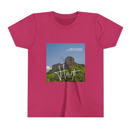 Citadelle Laferrière Youth Tee Haitian Heritage T-Shirt Kids’ Short Sleeve Adventure Shirt Symbol of Resilience & Cultural Pride
