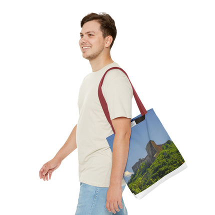 Haitian Citadelle Laferrière Tote Bag – Historical Haiti Travel Bag – Durable All-Over Print Shopping Bag - CreoleSizzle