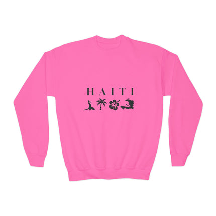 Island Serenity Haiti Coastal Youth Sweatshirt Haitian Nature Series Youth Premium Crewneck