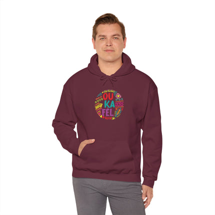“Ou Ka Fè’l” Motivational Hoodie Unisex Heavy Blend™ Sweatshirt Haitian Creole Inspired Design Cozy Pullover for Daily Inspiration