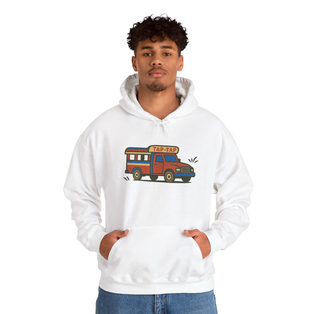 Urban Roads Haitian Tap-Tap Street Energy Hoodie Caribbean Culture Series Unisex Heavy Blend Sweatshirt Retro Van Hoodie