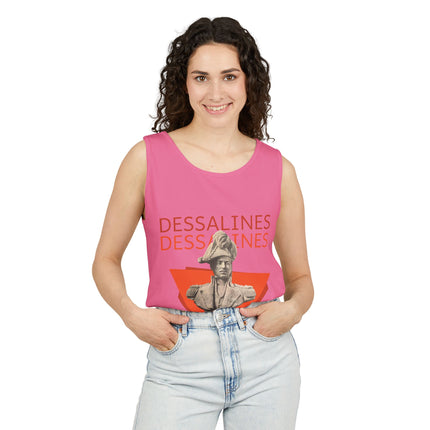 The Warrior’s Triumph Dessalines Statue Graphic Tank Top Haitian Freedom Series Unisex Summer Shirt