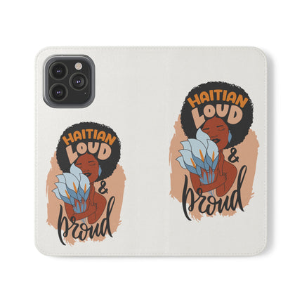 Haitian Loud and Proud Limited Heritage Edition Tee Flip Cases Stylish Phone Wallet Cultural Power Statement
