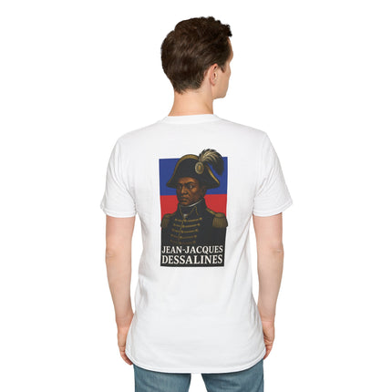 The Commander’s Call Jean-Jacques Dessalines Legacy T-Shirt Haitian Freedom Series Unisex Softstyle Tee Haitian Street Vibes Graphic on Back