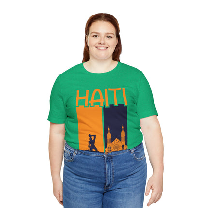 Faith & Freedom Dual Icon Tee Haitian Heritage Series Unisex Premium Jersey Haiti Graphic Tee