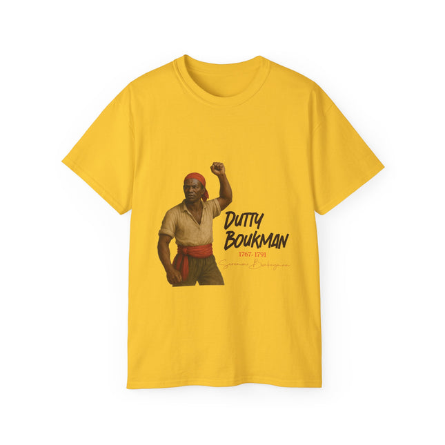 The Revolutionary Chant Dutty Boukman Graphic Tee Haitian Heritage Series Unisex Vintage Garment-Dyed T-Shirt