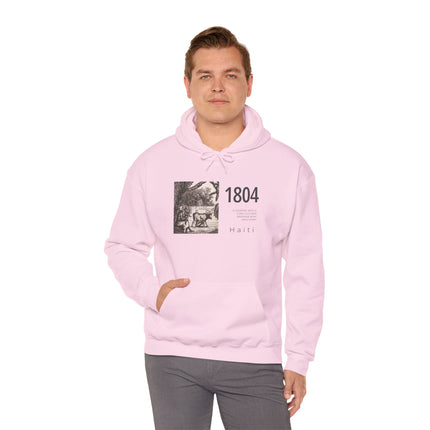 1804 Independence Heritage Hoodie Haiti History & Freedom Tribute Vintage Sketch Unisex Casual Hoodie