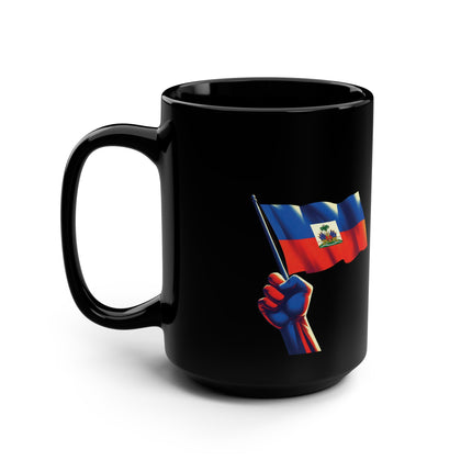 Flag Raised Fist High Premium Haitian Pride & Resistance Mug 15oz Heritage Edition