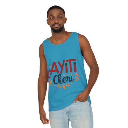 Ayiti Chéri Tank Top Haitian Heritage Unisex Summer Shirt Cultural Festival Wear Caribbean Pride Vacation Outfit