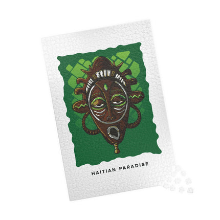 Haitian Paradise Ancestral Mask Heritage Puzzle Limited Afro-Haitian Art Series - CreoleSizzle