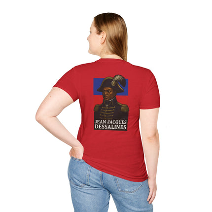 The Commander’s Call Jean-Jacques Dessalines Legacy T-Shirt Haitian Freedom Series Unisex Softstyle Tee Haitian Street Vibes Graphic on Back